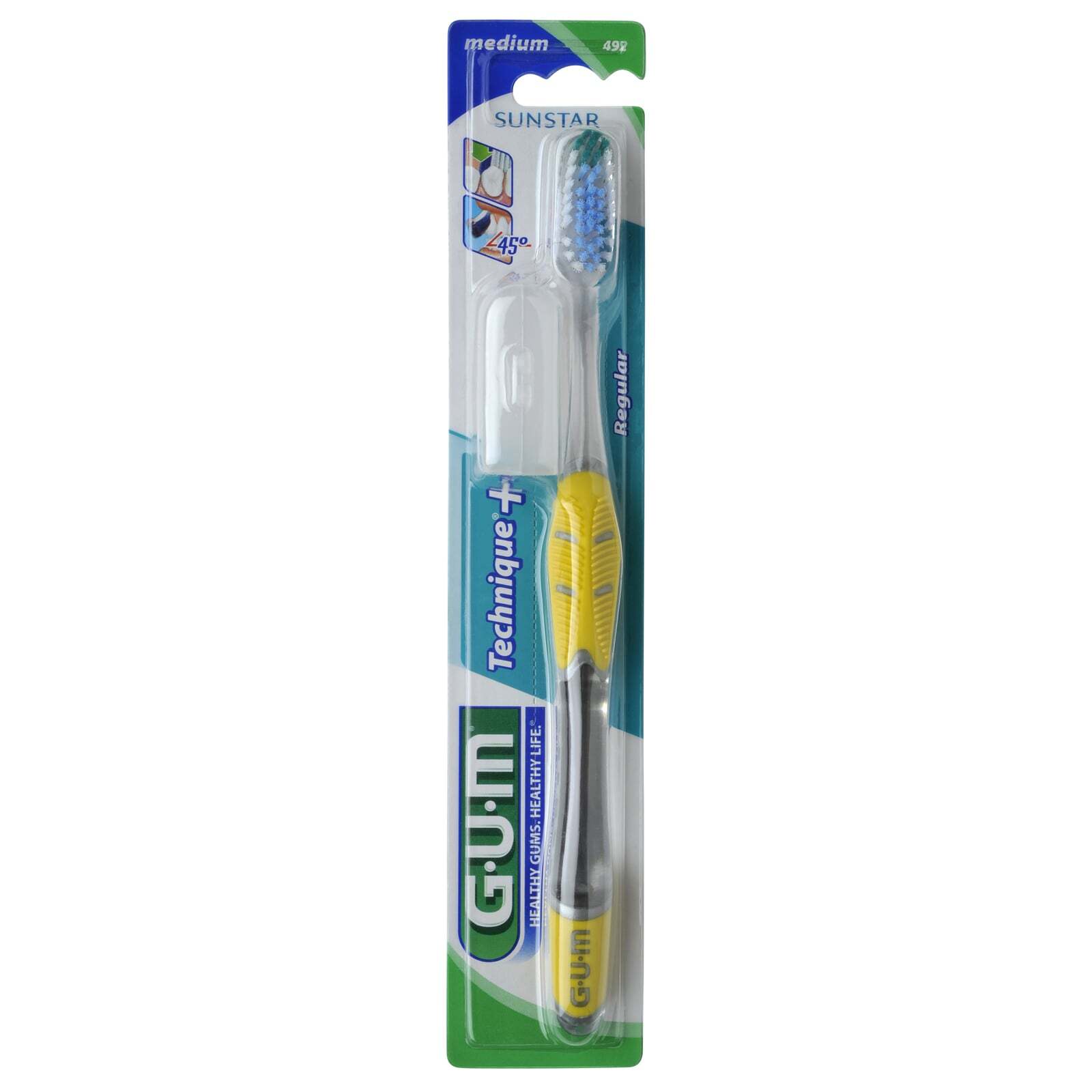 Зубна щітка GUM Technique PLUS компактна середньо-м'яка в асортименті фото2