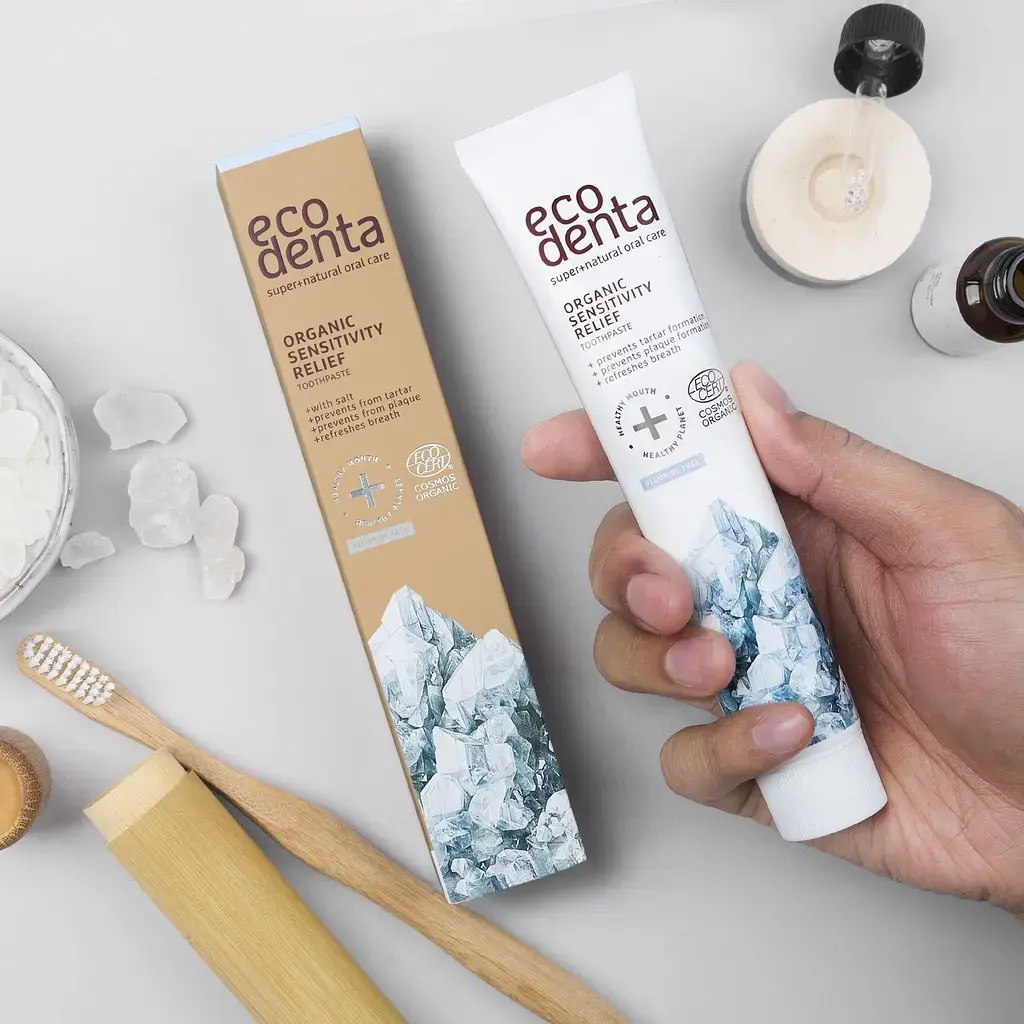 Зубна паста Ecodent Organic для зняття чутливості з сіллю 75 мл фото2