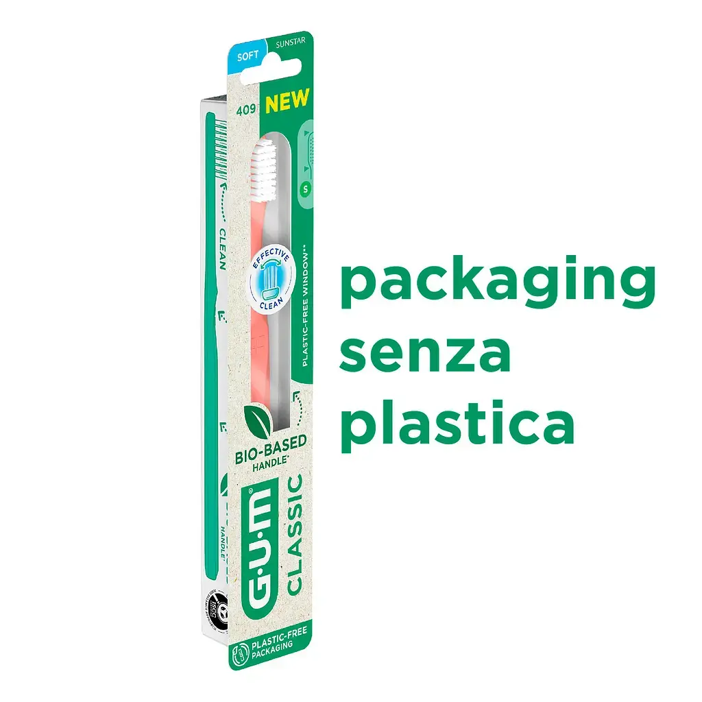 Зубная щетка GUM Classic Bio-Based Handle мягкая бирюзовая фото7