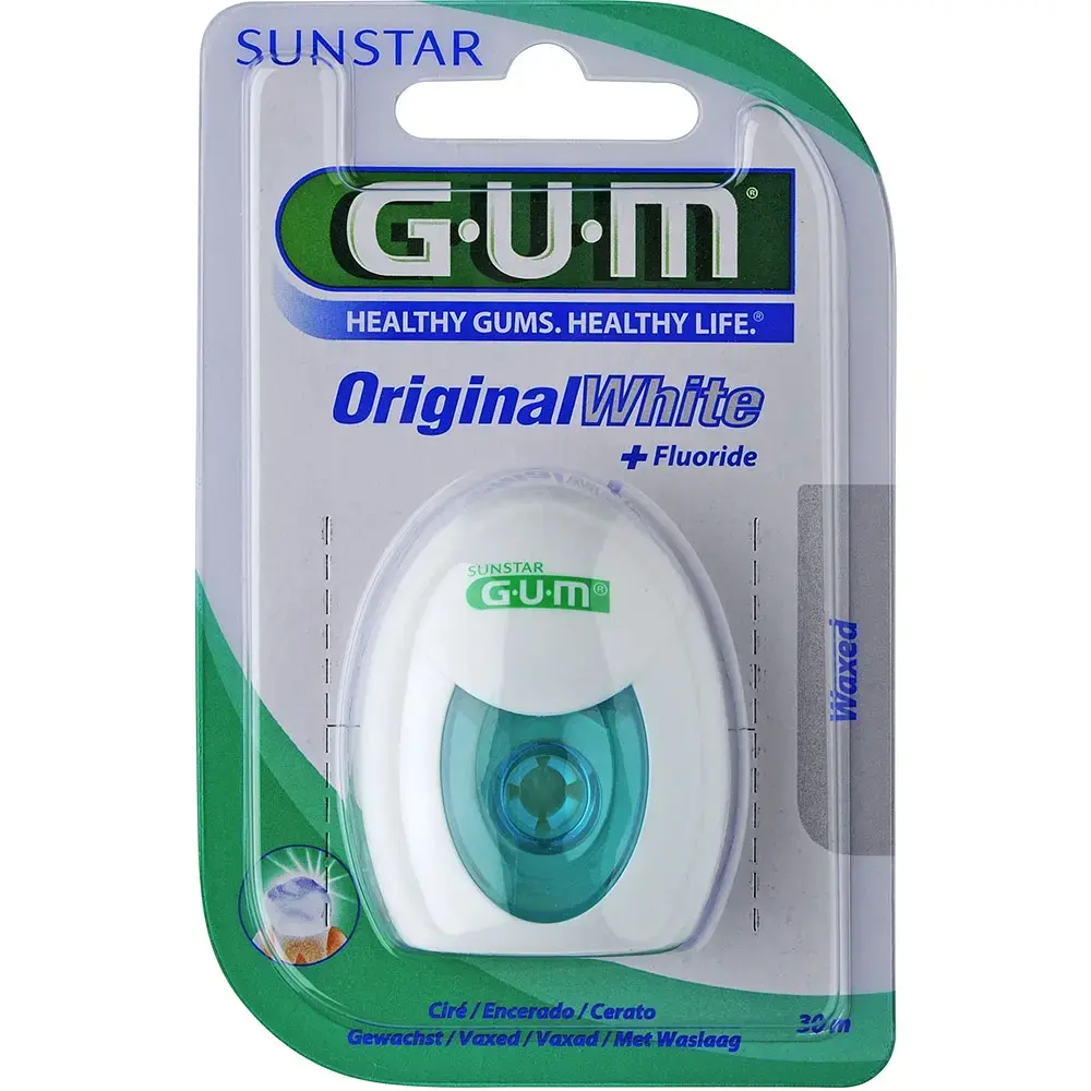 Зубная нить GUM Original White Floss вощенная с фторидом 30 м фото2