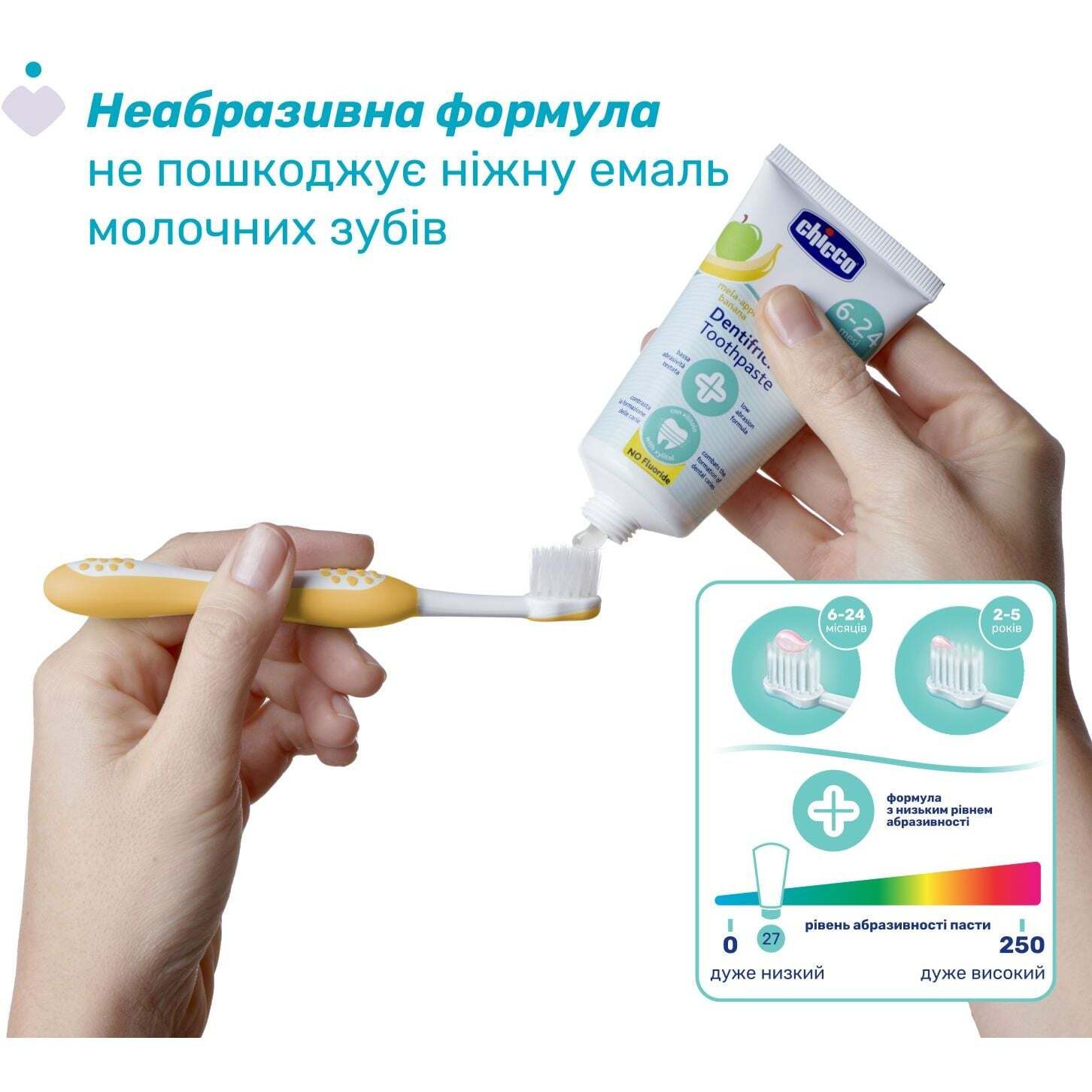 Дитяча зубна паста Chicco Яблуко-Банан 50 мл (12101.00) фото4