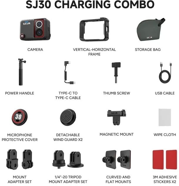 Екшн-камера SJCAM SJ30 Charging Combo фото