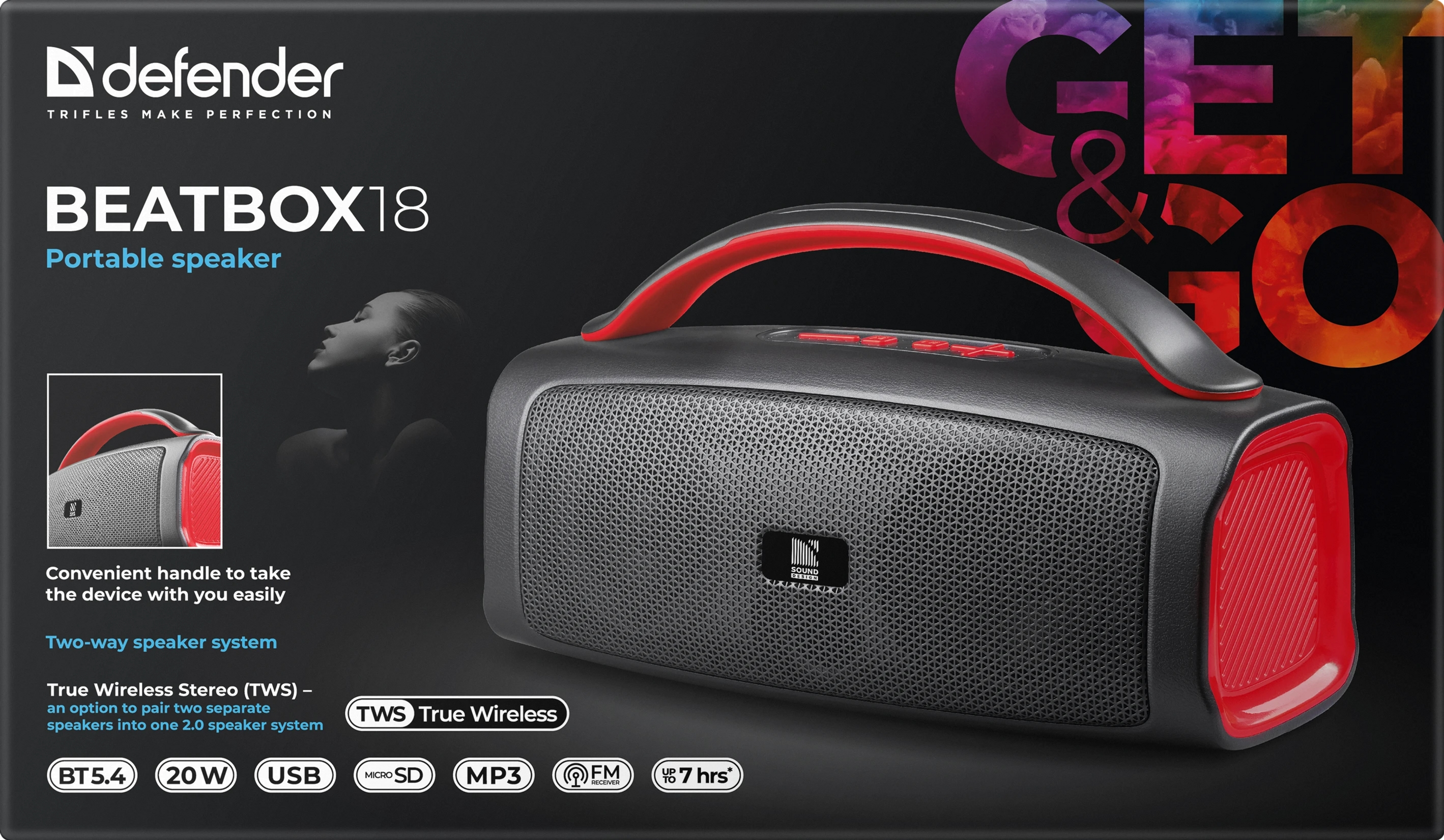 Акустическая система 1.0 Defender Beatbox 18 20Вт Black фото8