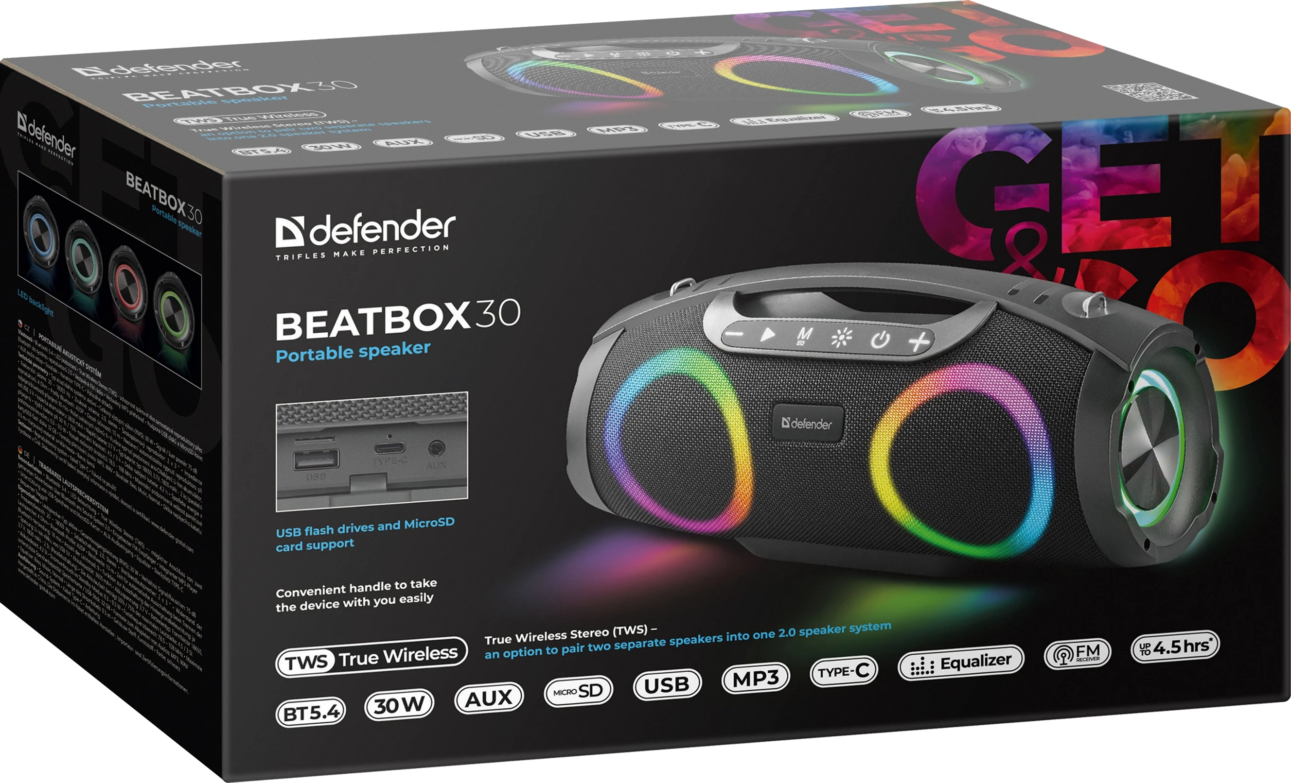 Акустическая система 1.0 Defender Beatbox 30, 30Вт Black фото10