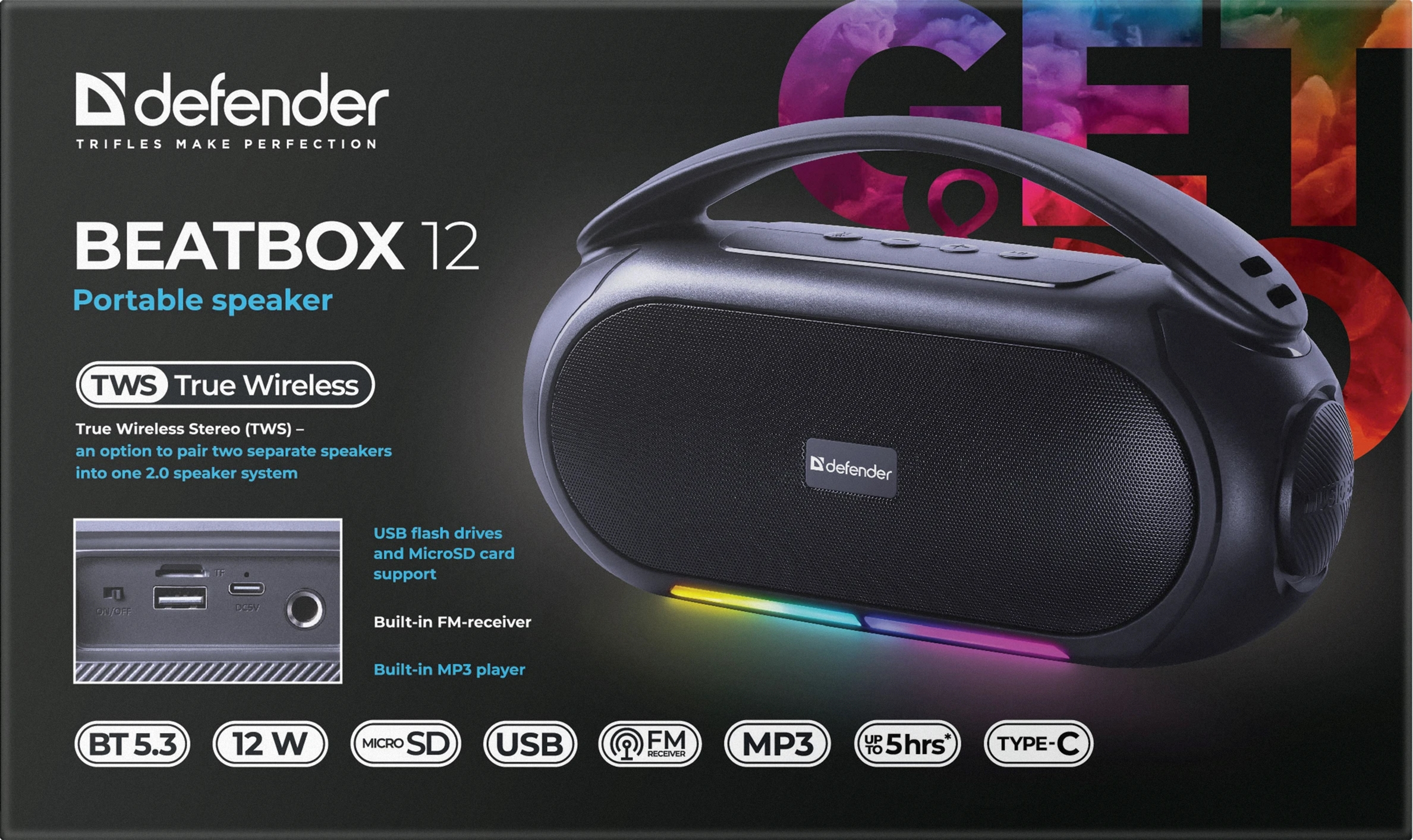 Акустическая система 1.0 Defender Beatbox 12 Black фото9