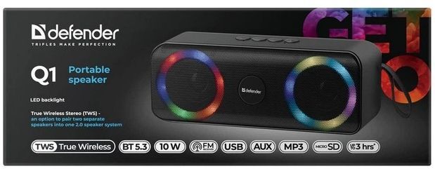 Акустична система 1.0 Defender Q1 10W Light/BT/FM/USB/TF/AUX фото5