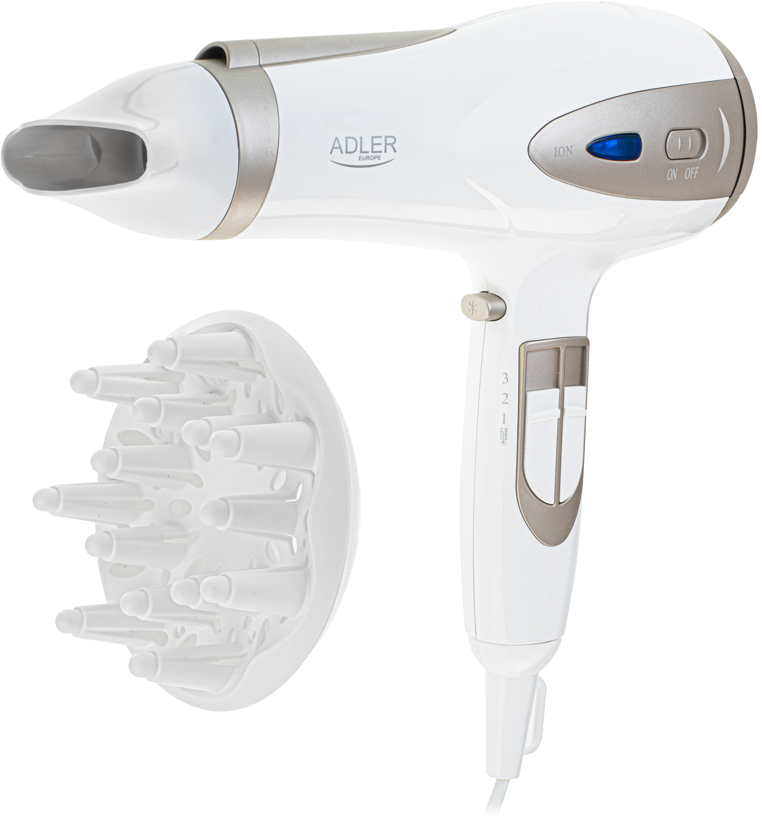 Фен Adler AD 2248 white champagne фото2