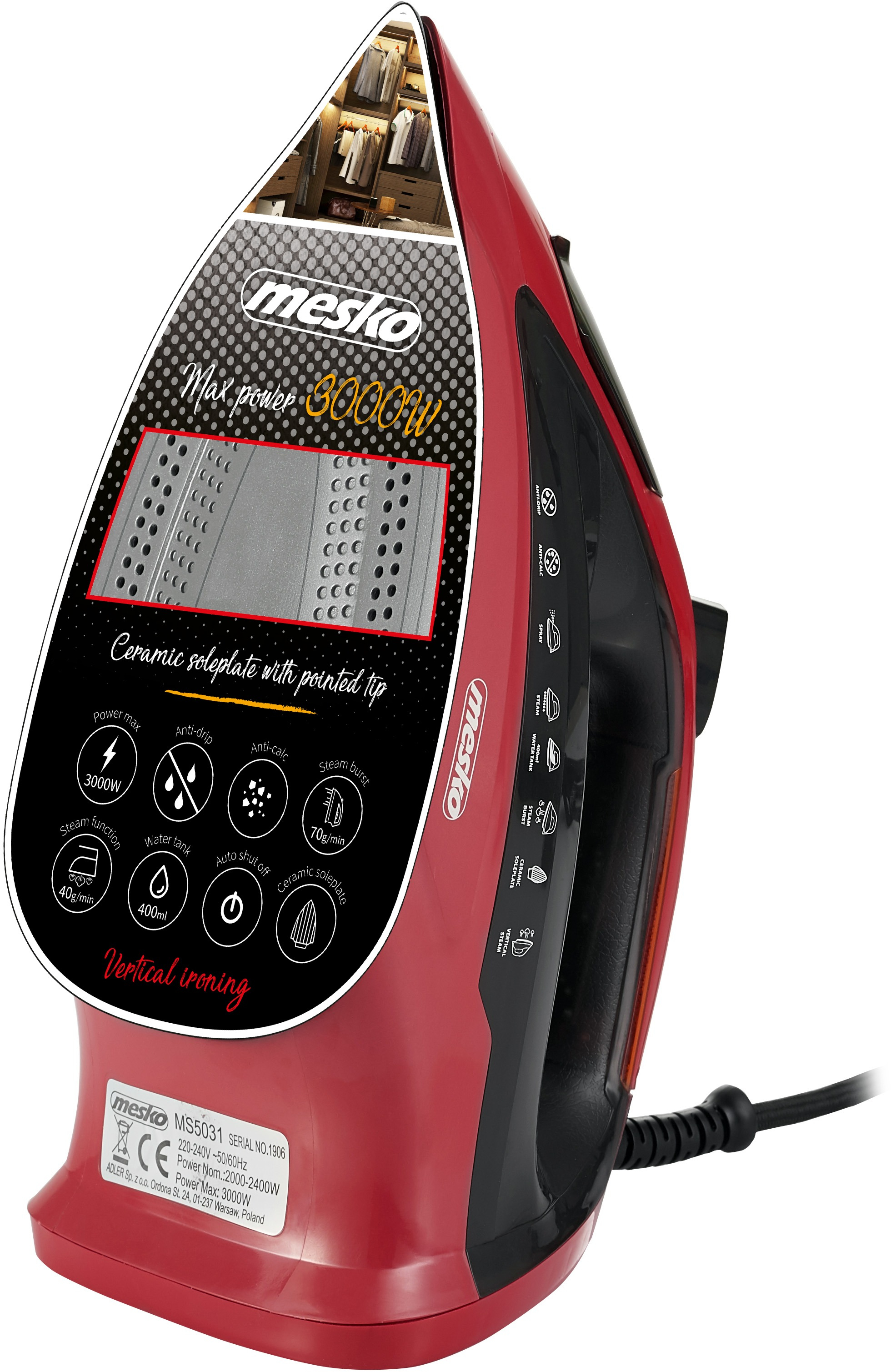 Утюг Mesko MS 5031 фото4