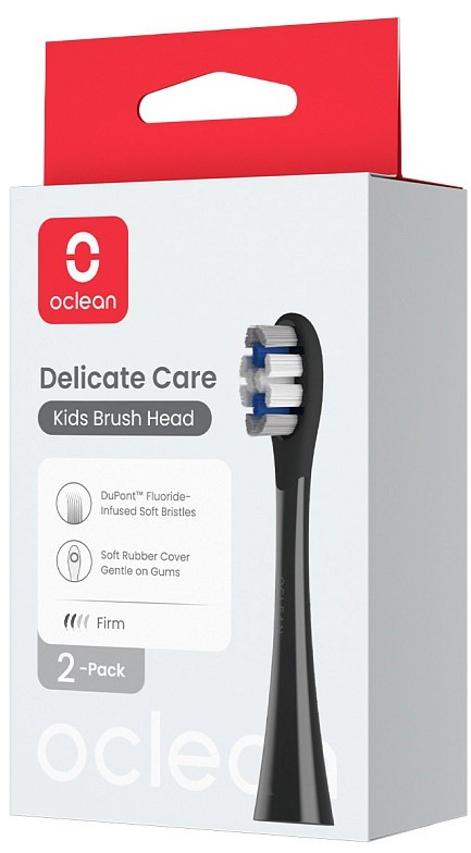 Насадка для зубної електрощітки Oclean X Kids P3K8 Black (2 шт) (6970810557398) фото