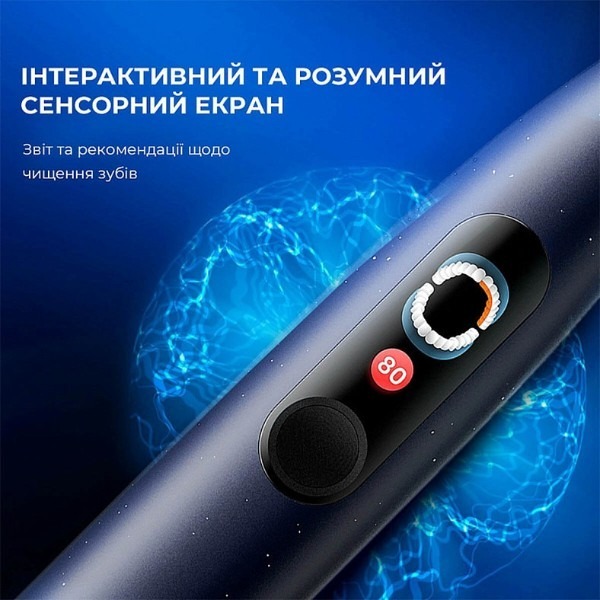 Розумна зубна електрощітка Oclean X Plus Pro Digital Blue (6970810556186) фото