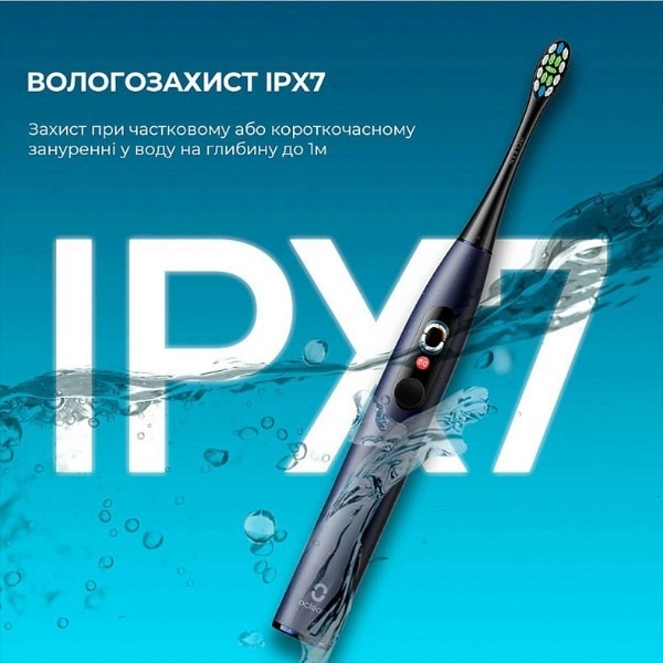 Розумна зубна електрощітка Oclean X Plus Pro Digital Blue (6970810556186) фото