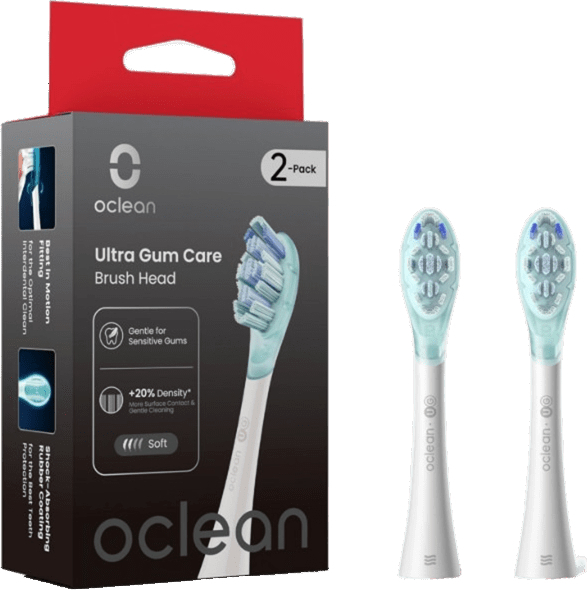 Насадка для зубної електрощітки Oclean Ultra Gum Care White UG03 2 шт (6970810557008) фото3