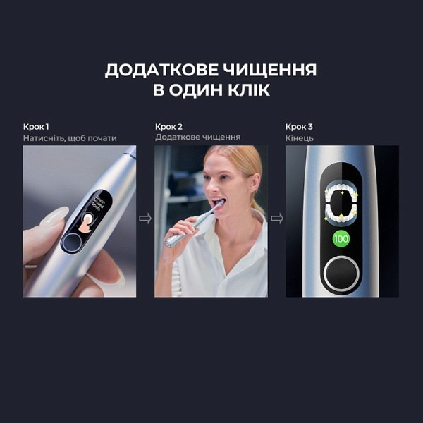 Розумна зубна електрощітка Oclean X Plus Pro Digital Silver (6970810556179) фото2