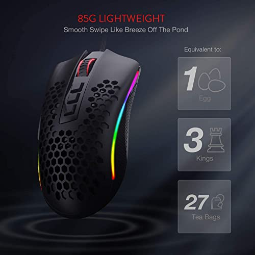 Мишка Redragon Storm M808 RGB Optical, ігрова, 12400dpi., 7кн., Ultralight чорна фото