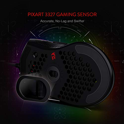 Мишка Redragon Storm M808 RGB Optical, ігрова, 12400dpi., 7кн., Ultralight чорна фото