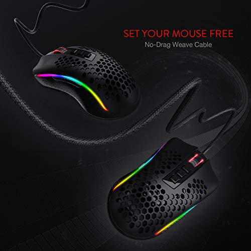 Мишка Redragon Storm M808 RGB Optical, ігрова, 12400dpi., 7кн., Ultralight чорна фото