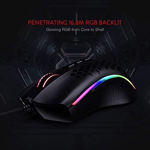 Мишка Redragon Storm M808 RGB Optical, ігрова, 12400dpi., 7кн., Ultralight чорна фото