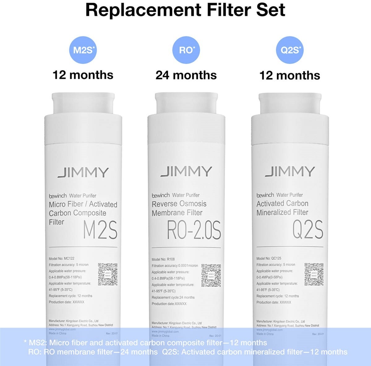 Фильтр для воды Jimmy Q2S для Jimmy R9 (3-Mineralized) (B0004700098R) фото