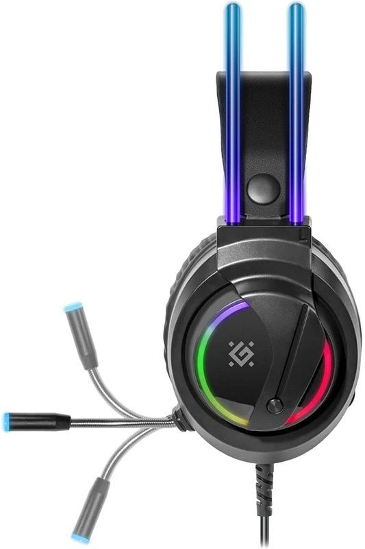 Ігрова гарнітура Defender Flame RGB, провід 2 м, чорна фото