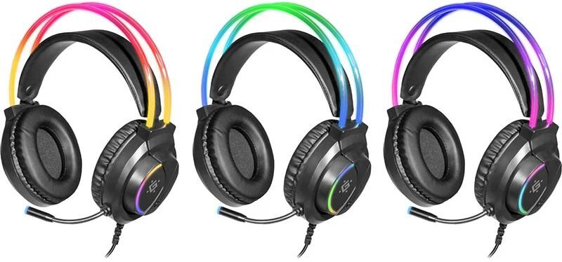 Ігрова гарнітура Defender Flame RGB, провід 2 м, чорна фото