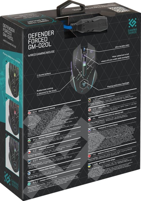 Мишка Defender Doom Forced GM-020L, 6кн., 3200dpi, (+коврик) підсвітка фото4