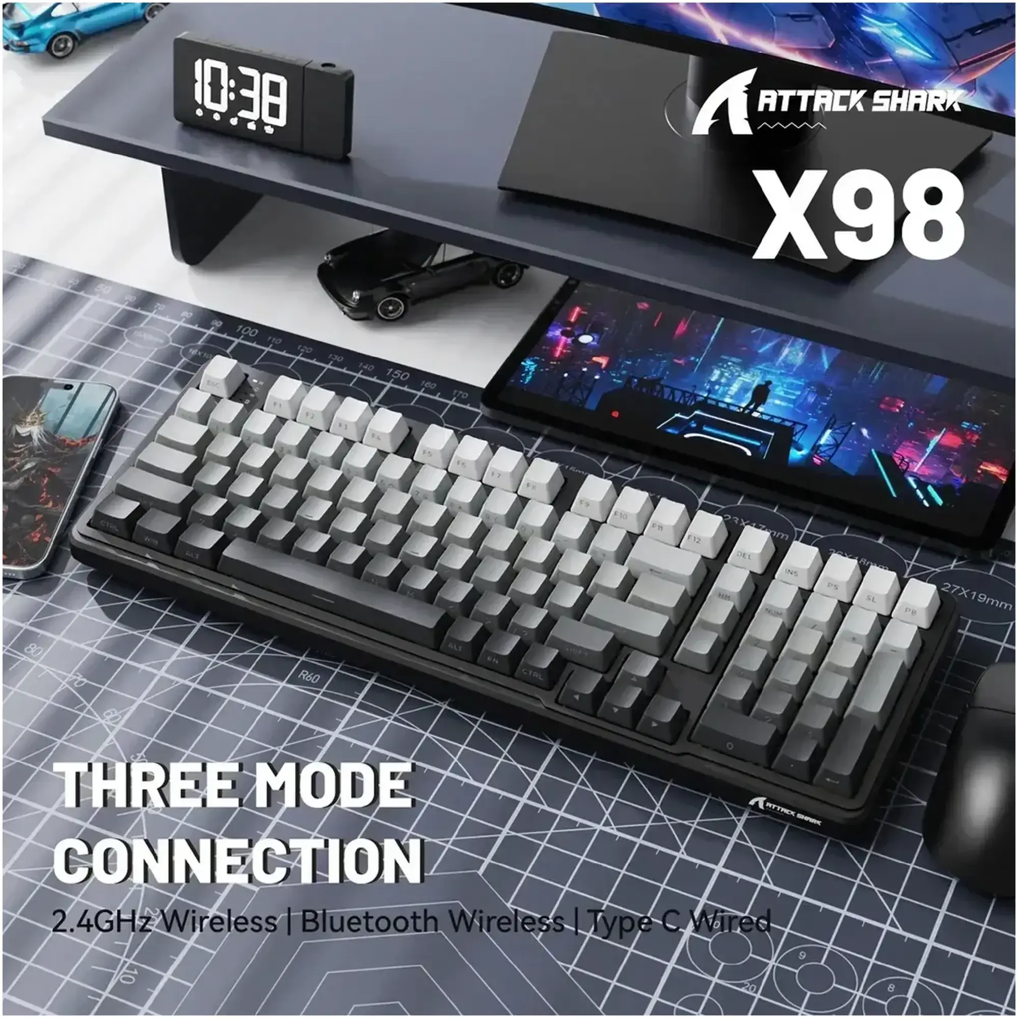 Клавіатура ігрова механічна Attack Shark X98 Moonlight Night фото4