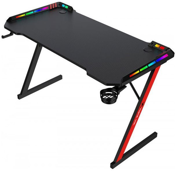 Стіл ігровий XTRIKE ME DK-05 Gaming Desk RGB Llight, Black 110x60x74мм. фото3