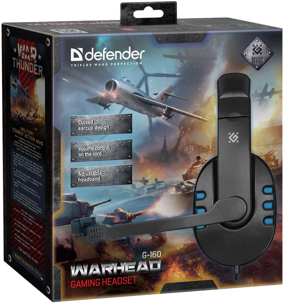 Ігрова гарнітура Defender Warhead G-160 чорно-синя фото