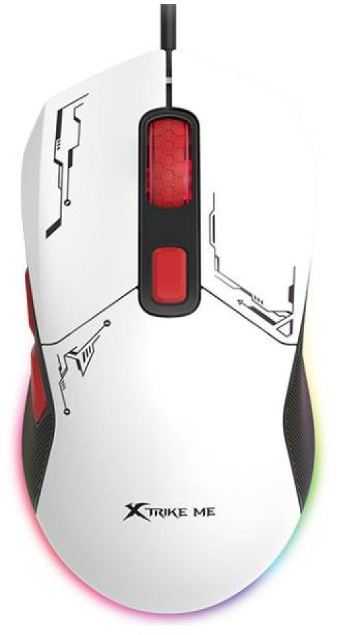 Мишка XTRIKE ME GM-316, ігрова 7200dpi., 7кн., 13 режимів RGB, 2 панелі, біла фото4