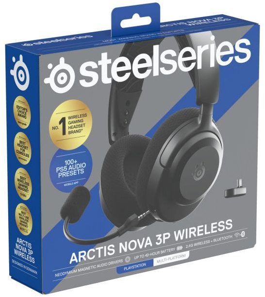 Ігрова гарнітура SteelSeries Arctis Nova 3P Wireless MultiPlatform Black фото5