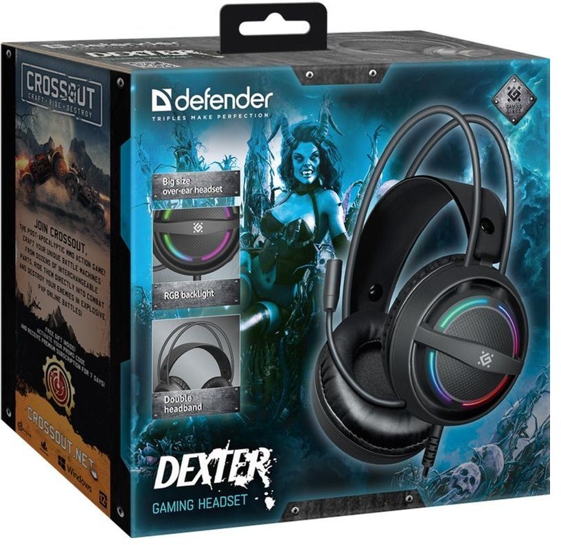 Ігрова гарнітура Defender Dexter RGB, провід 2.2 м фото5