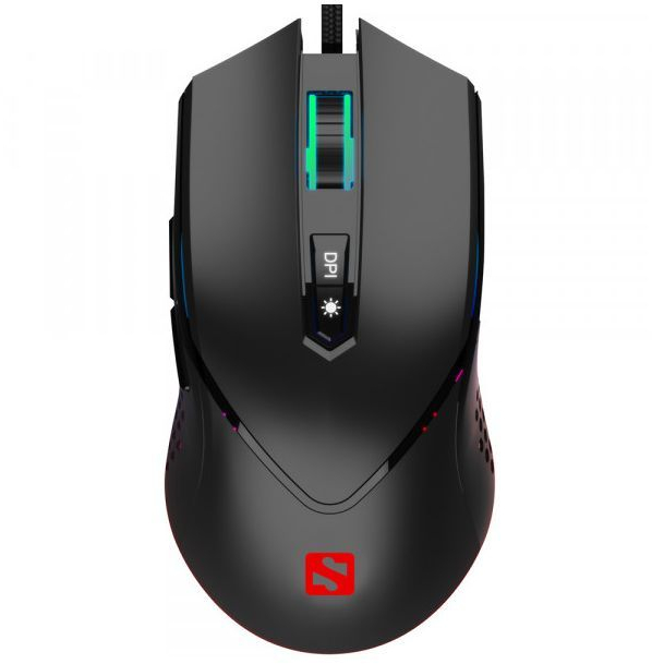 Мишка Sandberg Azazinator Mouse 6400 RGB, ігрова, 6400dpi., 7кн.Huano, чорна фото4