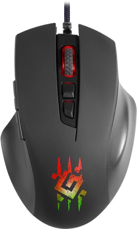 Мишка Defender Wolverine GM-700L ігрова RGB, 7 кн., 12800 dpi, чорна фото3