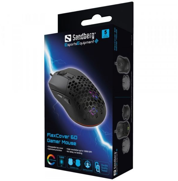 Мишка Sandberg FlexCover 6D Gamer Mouse RGB чорна фото