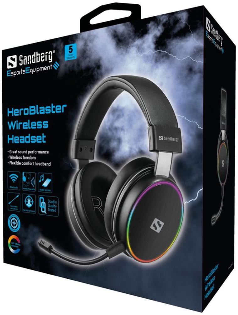 Ігрова гарнітура Sandberg HeroBlaster Bluetooth Led Headset фото
