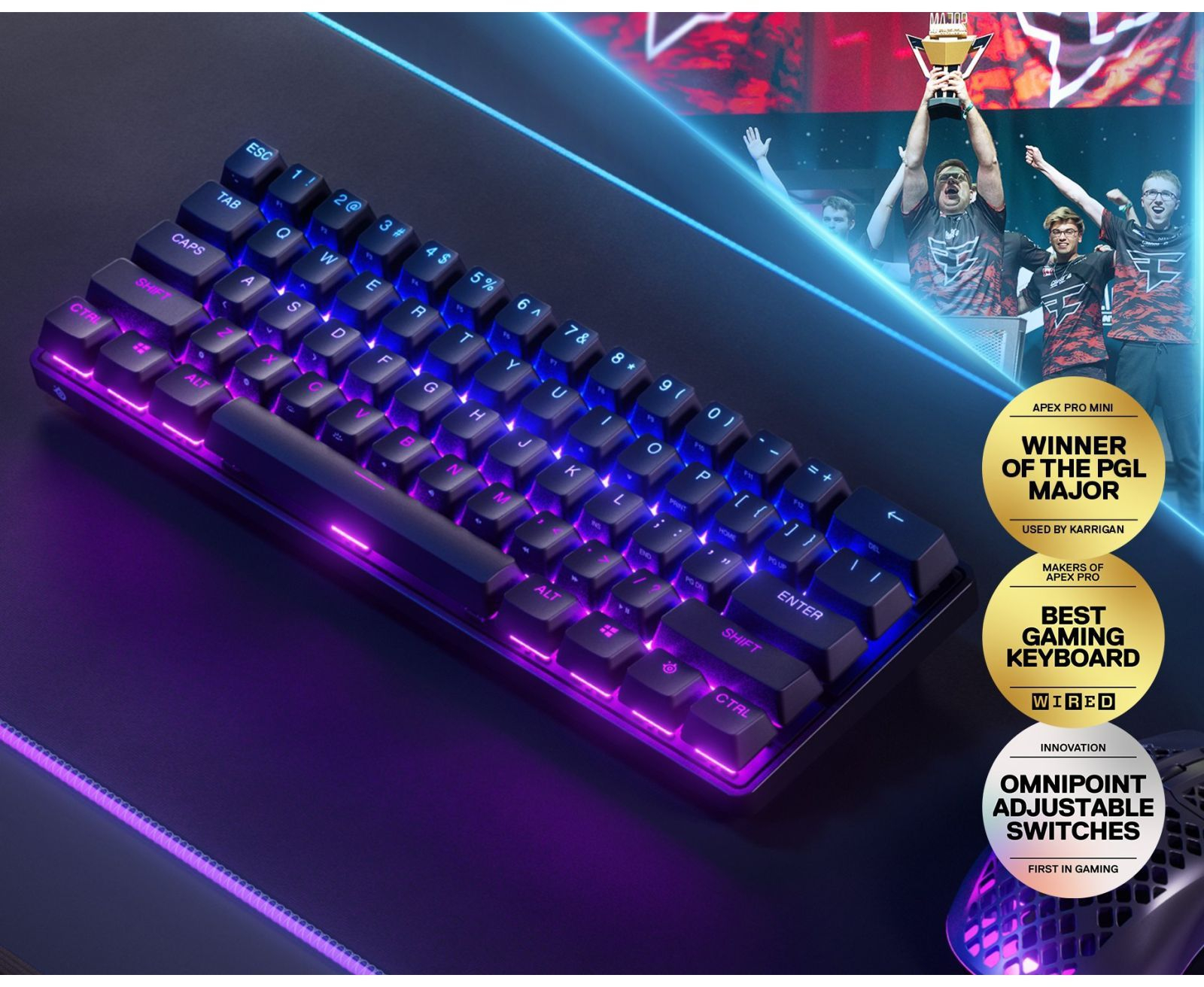 Клавіатура ігрова SteelSeries Apex Pro Mini WL фото5