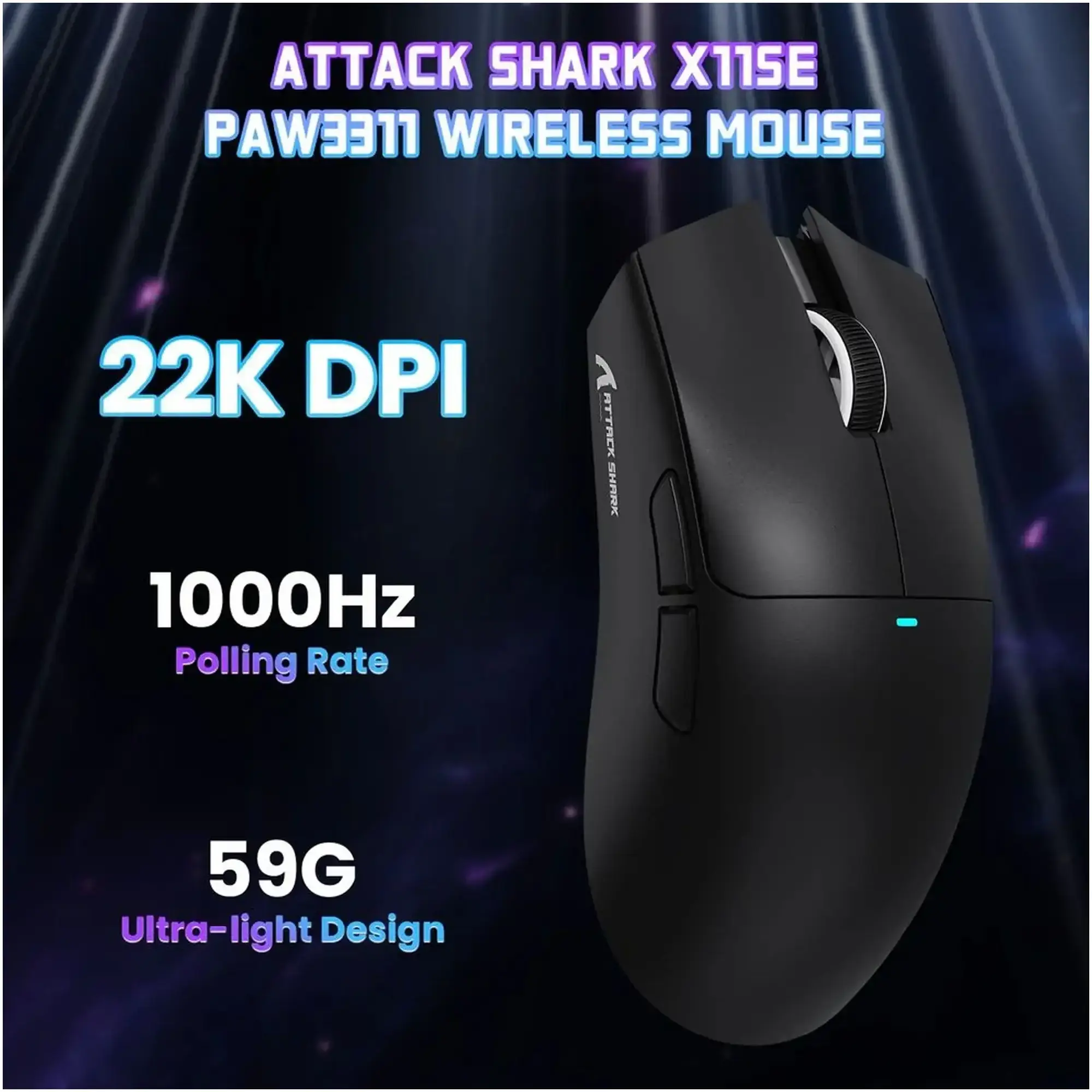 Мишка Attack Shark X11SE Black фото2