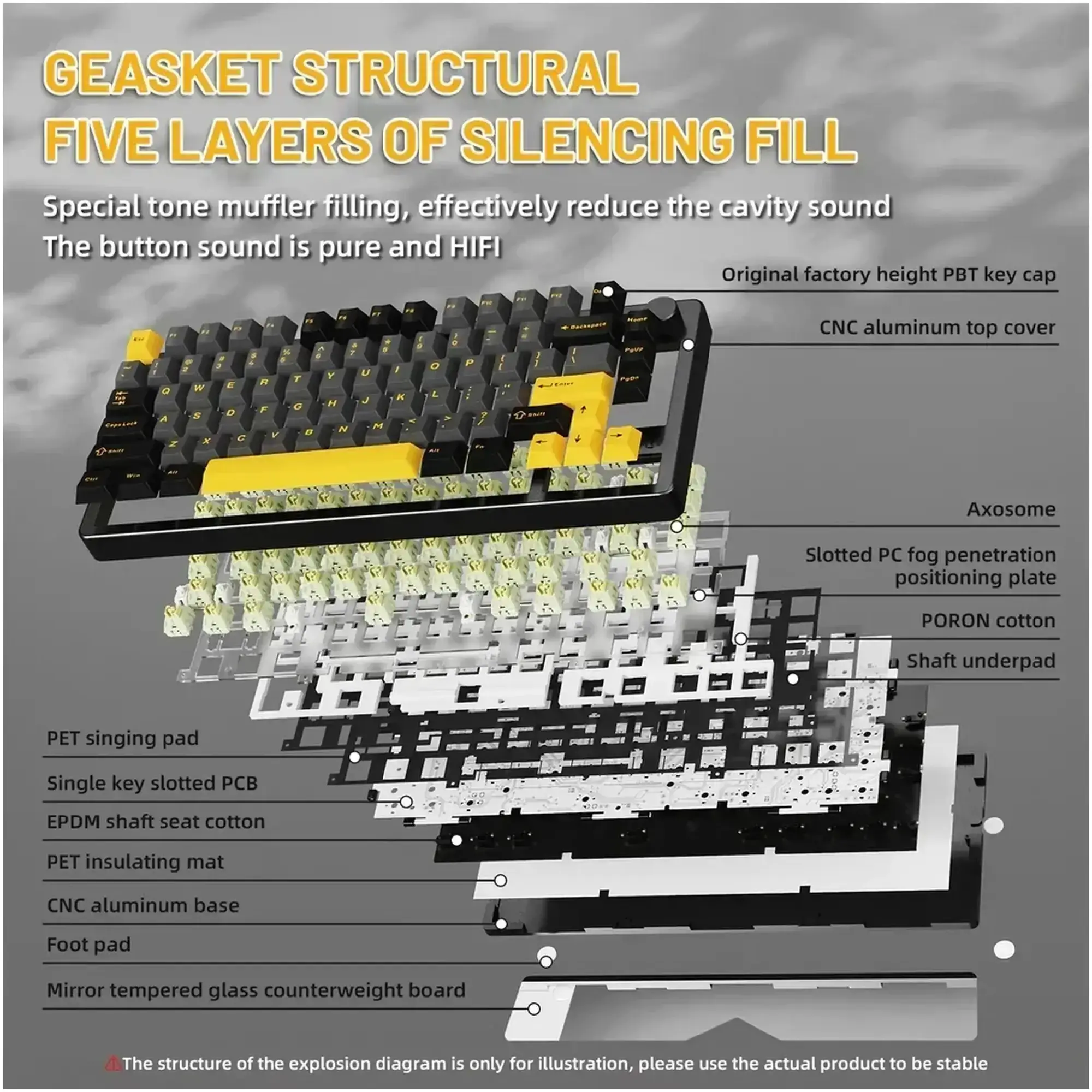 Клавіатура ігрова механічна Attack Shark X86 Star Black фото7