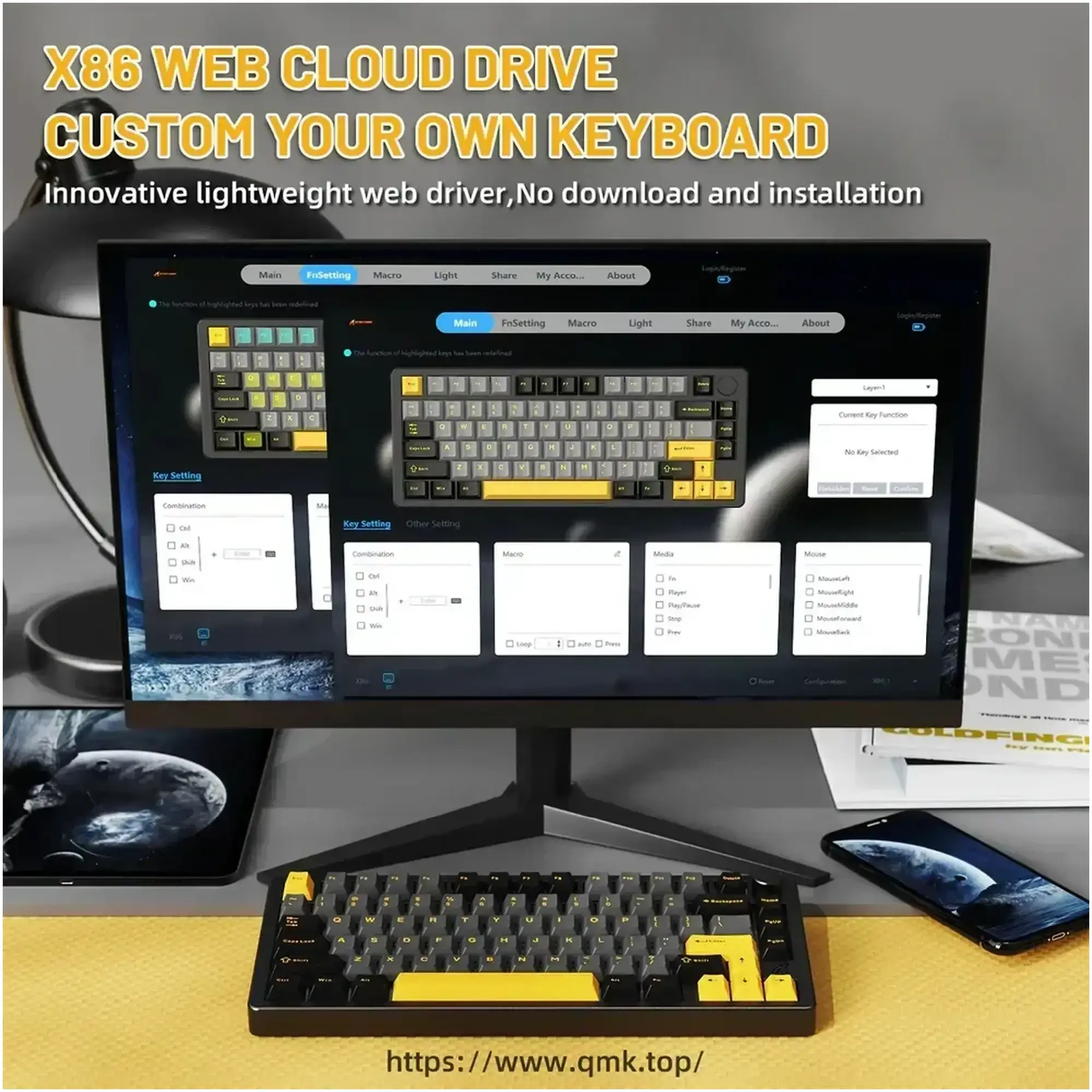 Клавіатура ігрова механічна Attack Shark X86 Star Black фото9