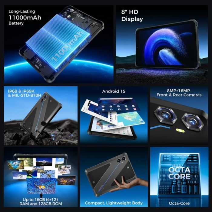 Планшет Oukitel RT3 Plus 8" 4/128GB Blue (RT3Plus_Blue) фото3