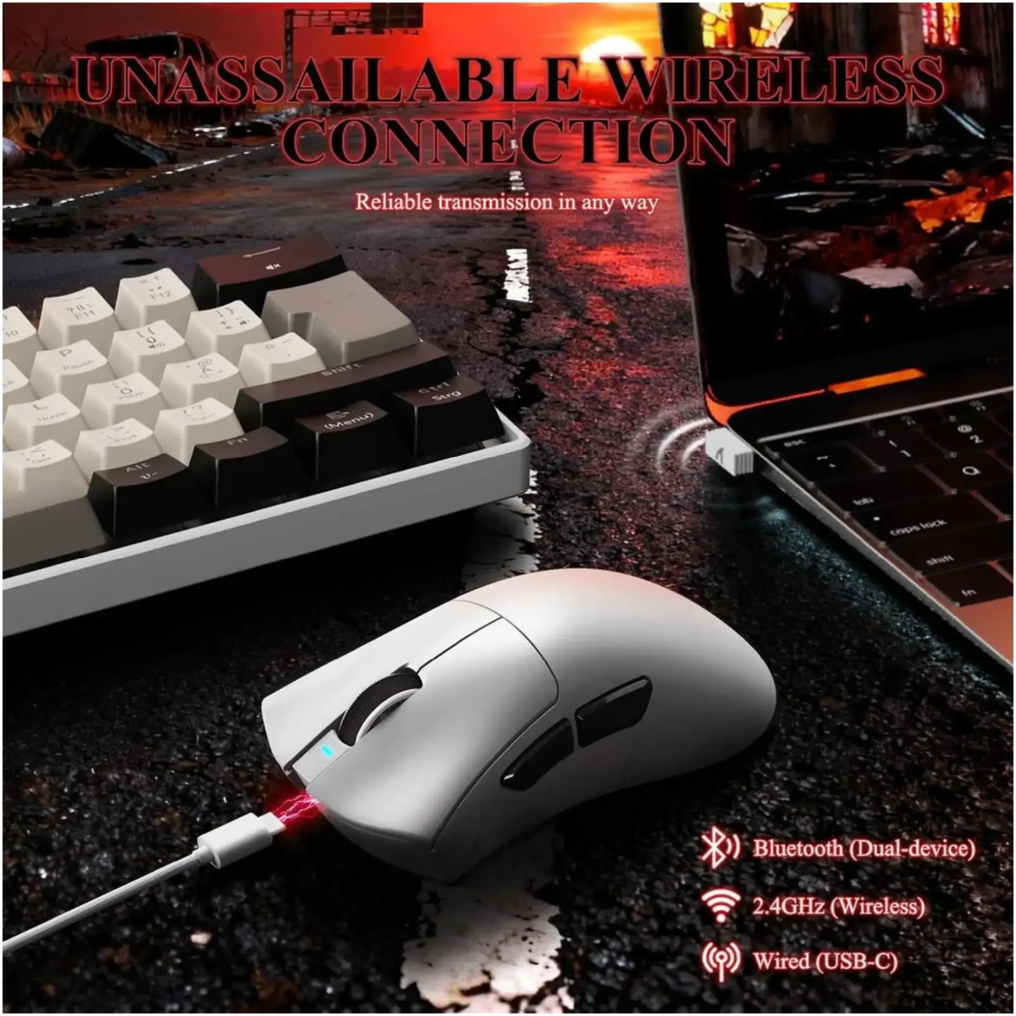 Мишка Attack Shark V3Pro Ultra-Light, Wireless White фото3