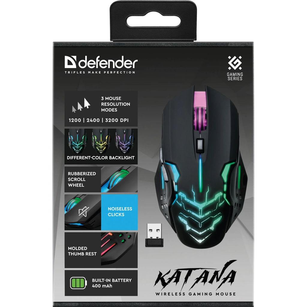 Мышь беспроводная Defender Katana GM-511 черная фото11