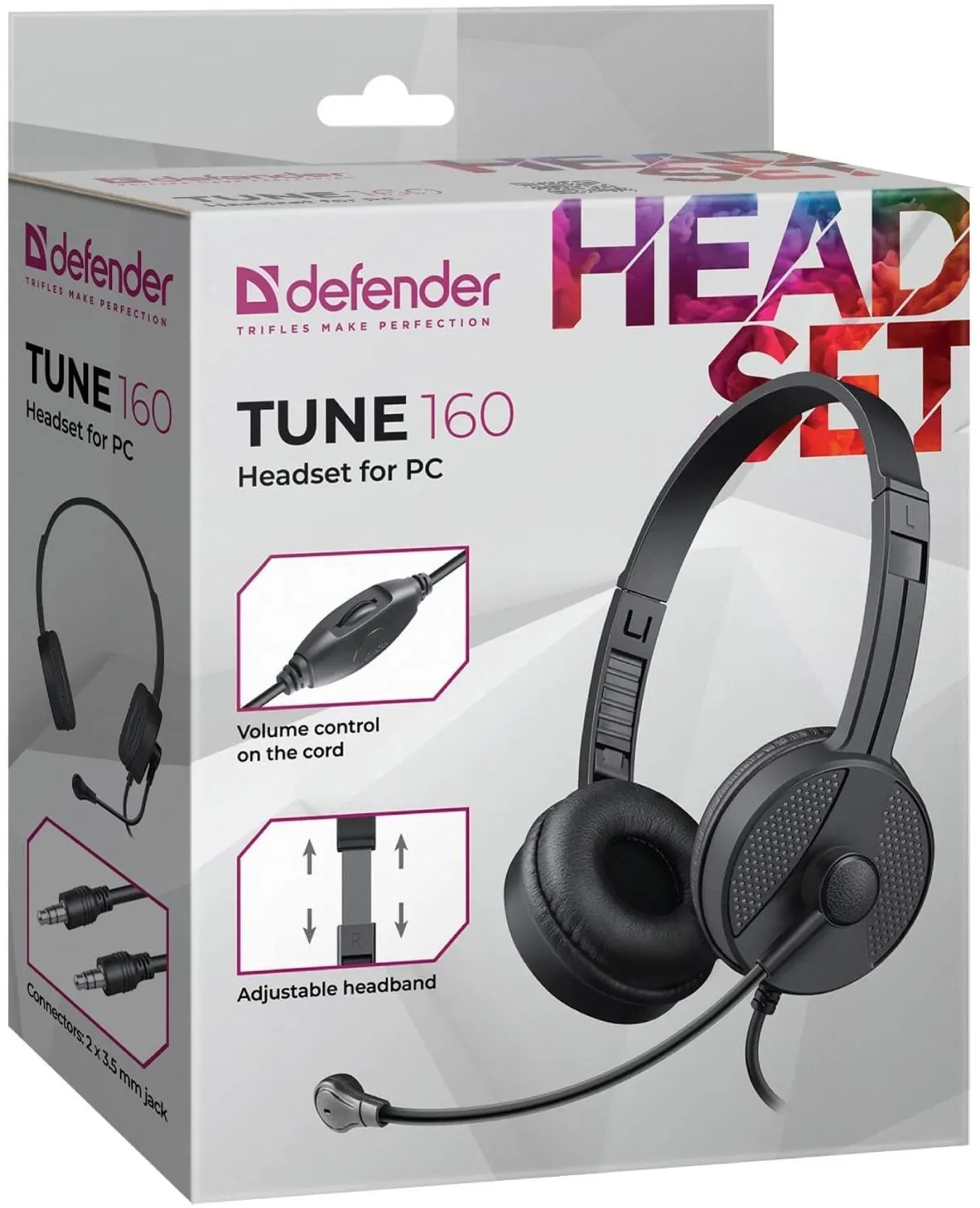 Гарнітура Defender Tune 160 2x3,5мм, 1,8м, чорна фото6
