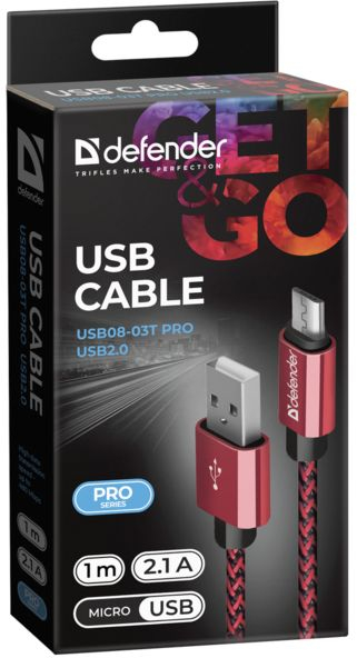 Кабель USB 08-03T PRO USB 2.0 Червоний, AM — MicroBM, 1м, 2.1A фото4