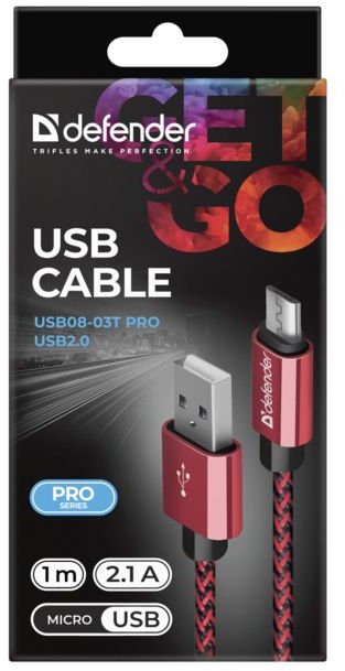 Кабель USB 08-03T PRO USB 2.0 Червоний, AM — MicroBM, 1м, 2.1A фото3