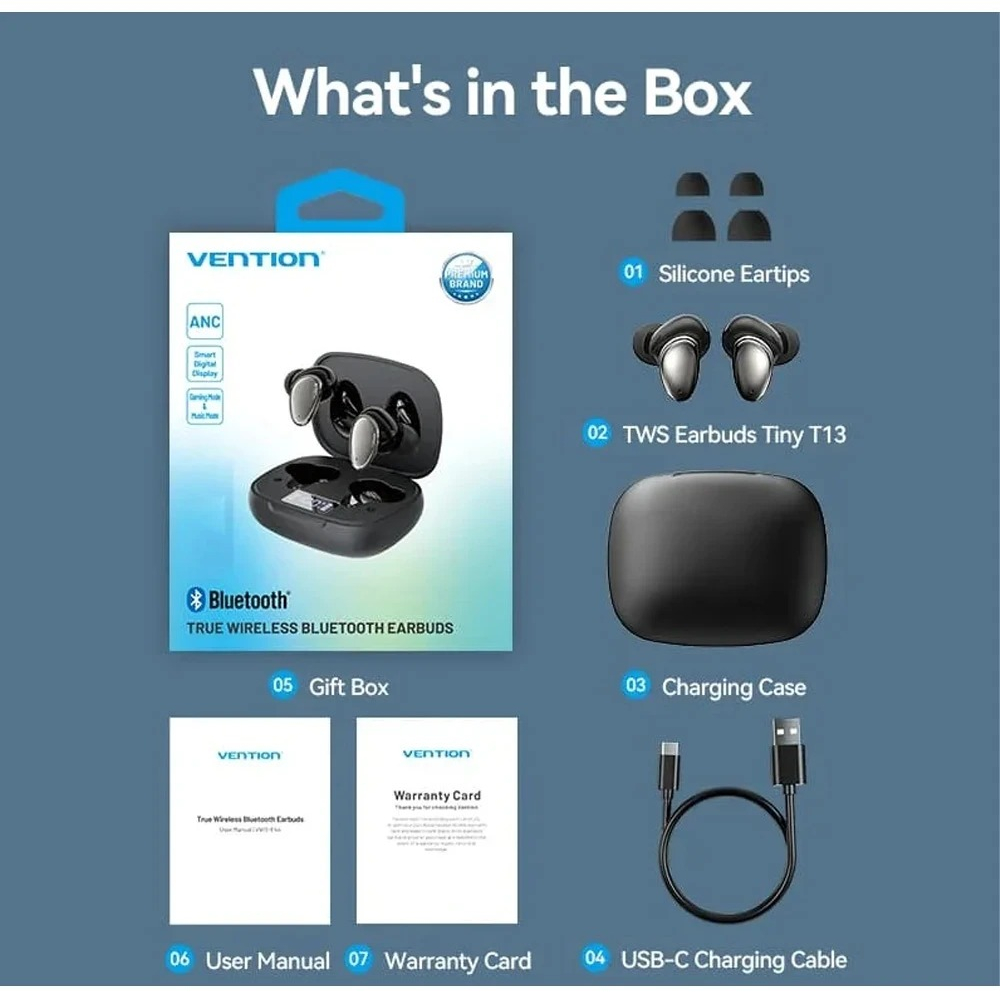 Наушники TWS Vention Tiny Earbuds T13 Black (NBNB0) фото5