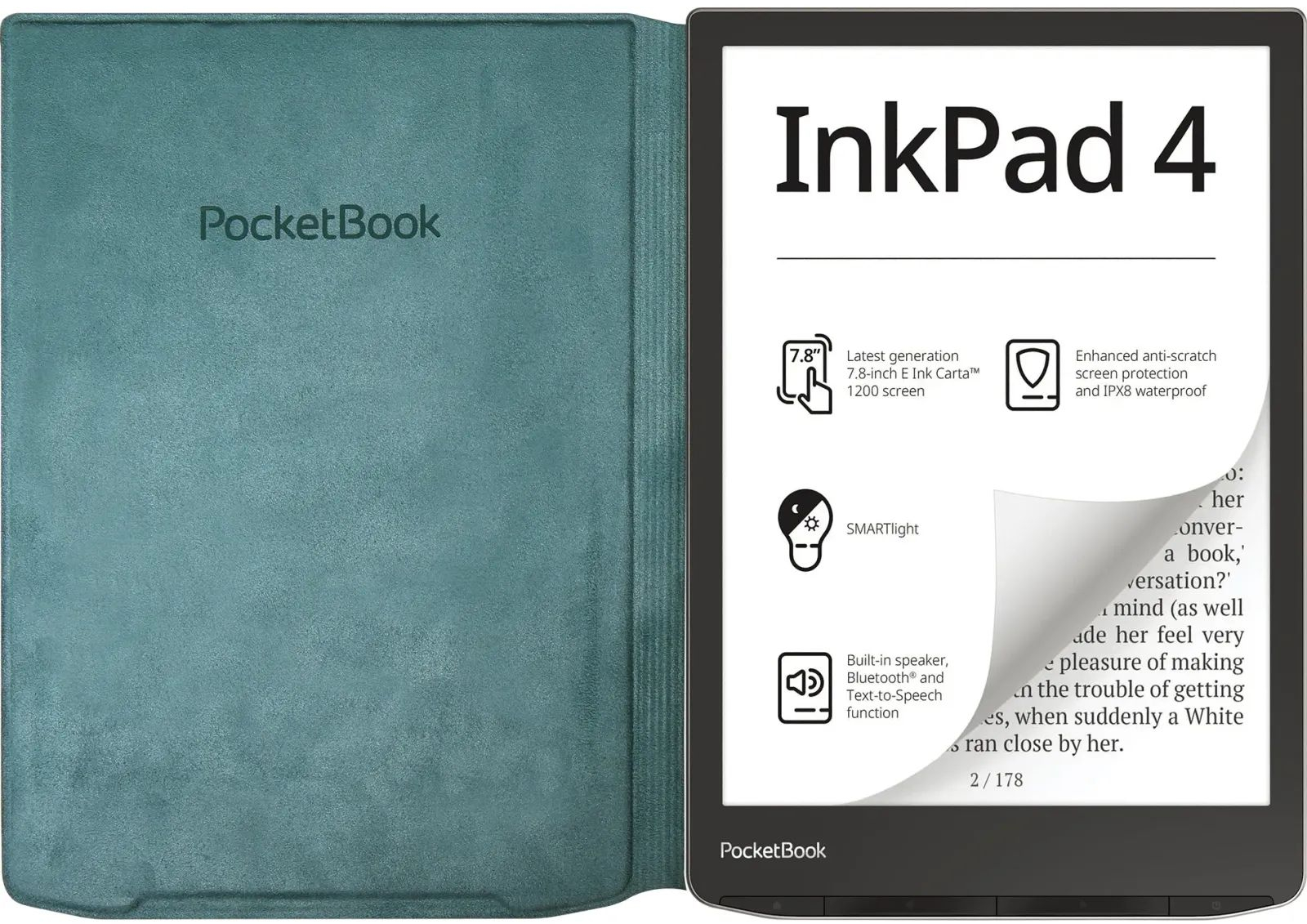 Обкладинка PocketBook 743 Flip cover, зелена фото