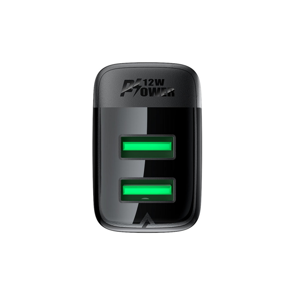 Зарядний пристрій Acefast 2xUSB 12W (USB-Ax2) A86 Black (6974316283270) фото4