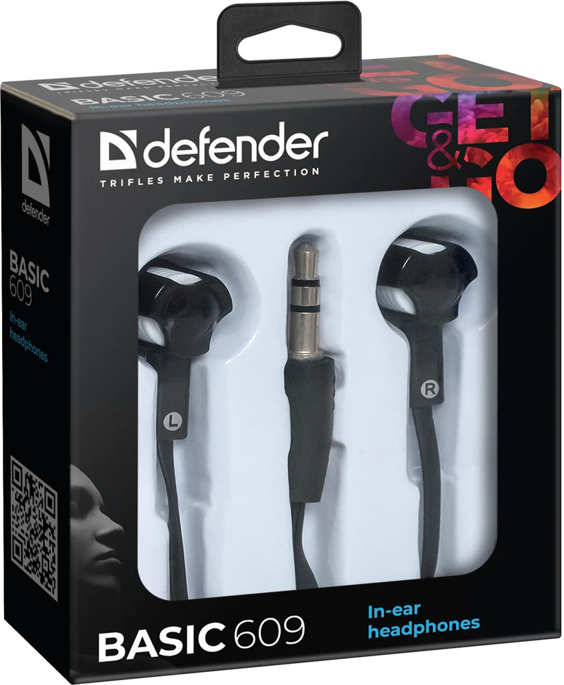 Навушники Defender Basic 609 Black-White фото2