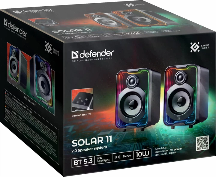 Акустика 2.0 Defender Solar 11 10Вт черная фото8